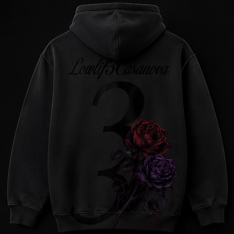 NoVa 3 Roses Hoodie — Black