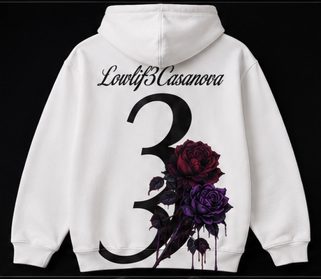 NoVa 3 Roses Hoodie — White