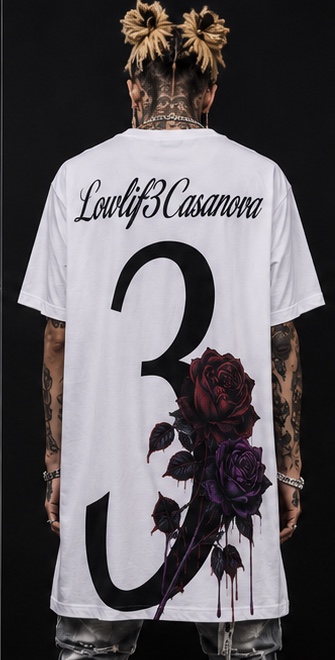 NoVa 3 Roses Tee — White